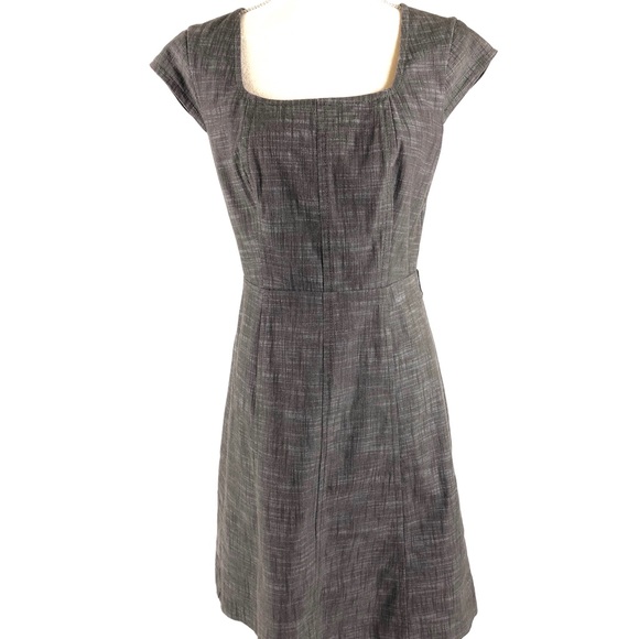 Ann Taylor Dresses & Skirts - Ann Taylor Fit and Flair Dress Size 4 Brown Square Neck Cap Sleeve